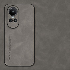 Funda Lujo Cuero Carcasa S01 para Oppo Reno10 5G Gris