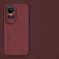 Funda Lujo Cuero Carcasa S01 para Oppo Reno10 5G Rojo