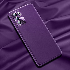 Funda Lujo Cuero Carcasa S01 para Oppo Reno6 5G Morado