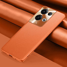 Funda Lujo Cuero Carcasa S01 para Oppo Reno8 Pro+ Plus 5G Naranja