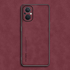 Funda Lujo Cuero Carcasa S01 para Oppo Reno8 Z 5G Rojo