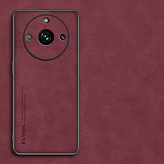 Funda Lujo Cuero Carcasa S01 para Realme 11 Pro+ Plus 5G Rojo