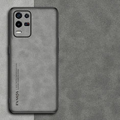 Funda Lujo Cuero Carcasa S01 para Realme 8 5G Gris