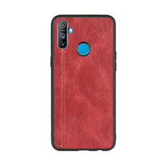 Funda Lujo Cuero Carcasa S01 para Realme C3 Rojo