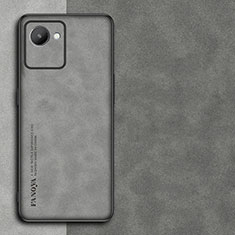 Funda Lujo Cuero Carcasa S01 para Realme C30 Gris