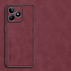 Funda Lujo Cuero Carcasa S01 para Realme C53 India Rojo