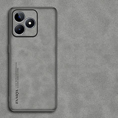 Funda Lujo Cuero Carcasa S01 para Realme C67 Gris