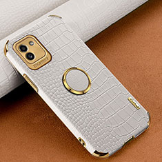 Funda Lujo Cuero Carcasa S01 para Samsung Galaxy A03 Blanco