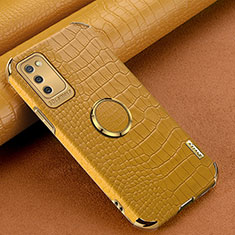 Funda Lujo Cuero Carcasa S01 para Samsung Galaxy F02S SM-E025F Amarillo