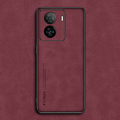 Funda Lujo Cuero Carcasa S01 para Vivo iQOO Z7 5G Rojo