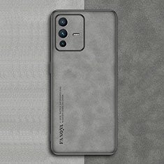 Funda Lujo Cuero Carcasa S01 para Vivo V23 5G Gris