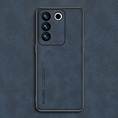 Funda Lujo Cuero Carcasa S01 para Vivo V27 5G Azul