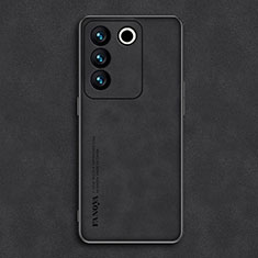 Funda Lujo Cuero Carcasa S01 para Vivo V27 Pro 5G Negro