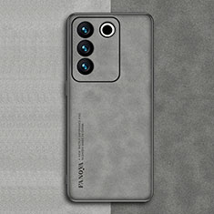 Funda Lujo Cuero Carcasa S01 para Vivo V27e 5G Gris