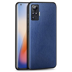 Funda Lujo Cuero Carcasa S01 para Vivo X51 5G Azul