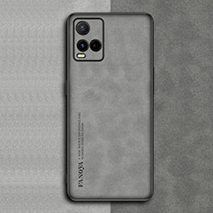 Funda Lujo Cuero Carcasa S01 para Vivo Y21 Gris