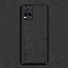 Funda Lujo Cuero Carcasa S01 para Vivo Y21 Negro