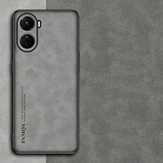 Funda Lujo Cuero Carcasa S01 para Vivo Y35 5G Gris