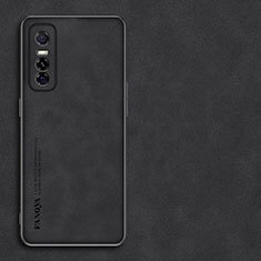 Funda Lujo Cuero Carcasa S01 para Vivo Y73s 5G Negro