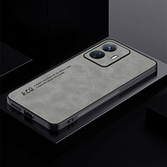 Funda Lujo Cuero Carcasa S01 para Vivo Y77 5G Gris