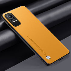 Funda Lujo Cuero Carcasa S01 para Xiaomi Civi 1S 5G Amarillo