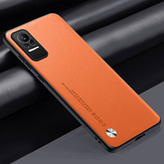 Funda Lujo Cuero Carcasa S01 para Xiaomi Civi 1S 5G Naranja