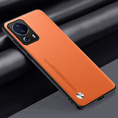 Funda Lujo Cuero Carcasa S01 para Xiaomi Civi 2 5G Naranja