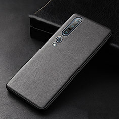 Funda Lujo Cuero Carcasa S01 para Xiaomi Mi 10 Pro Negro