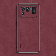 Funda Lujo Cuero Carcasa S01 para Xiaomi Mi 11 Ultra 5G Rojo