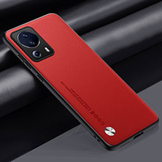 Funda Lujo Cuero Carcasa S01 para Xiaomi Mi 12 Lite NE 5G Rojo