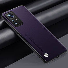 Funda Lujo Cuero Carcasa S01 para Xiaomi Mi 12T Pro 5G Morado