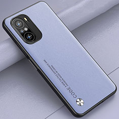 Funda Lujo Cuero Carcasa S01 para Xiaomi Poco F3 5G Purpura Claro