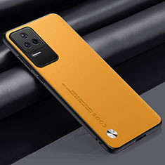 Funda Lujo Cuero Carcasa S01 para Xiaomi Poco F4 5G Amarillo