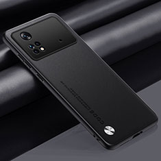 Funda Lujo Cuero Carcasa S01 para Xiaomi Poco M4 Pro 4G Negro