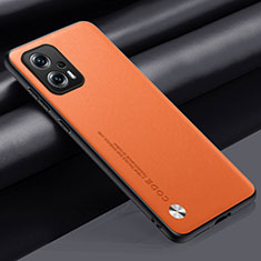 Funda Lujo Cuero Carcasa S01 para Xiaomi Poco X4 GT 5G Naranja