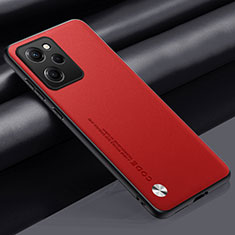 Funda Lujo Cuero Carcasa S01 para Xiaomi Poco X5 Pro 5G Rojo