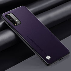 Funda Lujo Cuero Carcasa S01 para Xiaomi Redmi 9 Power Morado