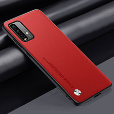 Funda Lujo Cuero Carcasa S01 para Xiaomi Redmi 9 Power Rojo