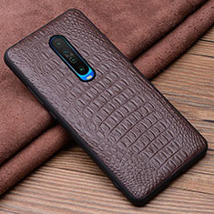 Funda Lujo Cuero Carcasa S01 para Xiaomi Redmi K30 5G Marron