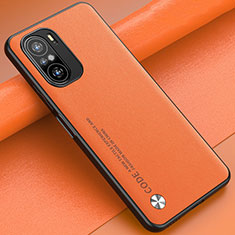 Funda Lujo Cuero Carcasa S01 para Xiaomi Redmi K40 5G Naranja