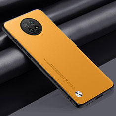 Funda Lujo Cuero Carcasa S01 para Xiaomi Redmi Note 9T 5G Amarillo