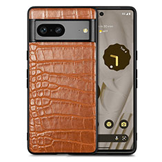 Funda Lujo Cuero Carcasa S01D para Google Pixel 7 5G Marron