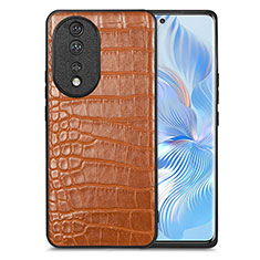 Funda Lujo Cuero Carcasa S01D para Huawei Honor 80 5G Marron