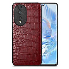 Funda Lujo Cuero Carcasa S01D para Huawei Honor 80 5G Rojo