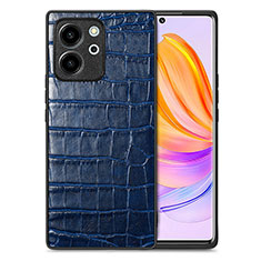 Funda Lujo Cuero Carcasa S01D para Huawei Honor 80 SE 5G Azul