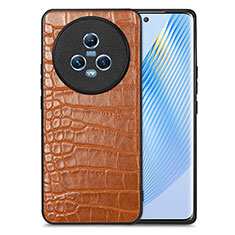 Funda Lujo Cuero Carcasa S01D para Huawei Honor Magic5 5G Marron