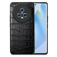 Funda Lujo Cuero Carcasa S01D para Huawei Honor Magic5 5G Negro