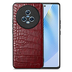 Funda Lujo Cuero Carcasa S01D para Huawei Honor Magic5 5G Rojo