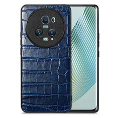 Funda Lujo Cuero Carcasa S01D para Huawei Honor Magic5 Pro 5G Azul