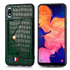 Funda Lujo Cuero Carcasa S01D para Samsung Galaxy A10 Verde